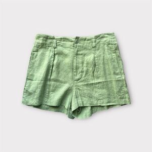 Madewell Green Linen Loose Shorts size 12 *NWT*